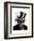 Steampunk Cat - Top Hat and red yellow glasses-Fab Funky-Framed Art Print