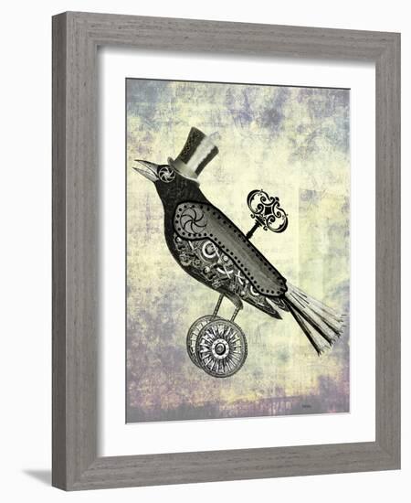 Steampunk Crow-Fab Funky-Framed Art Print