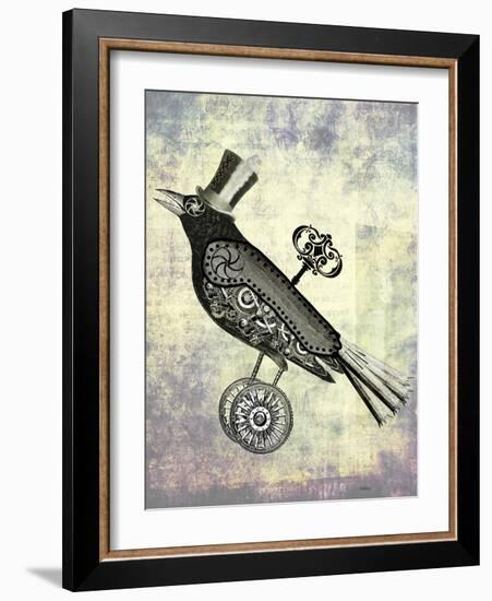 Steampunk Crow-Fab Funky-Framed Art Print