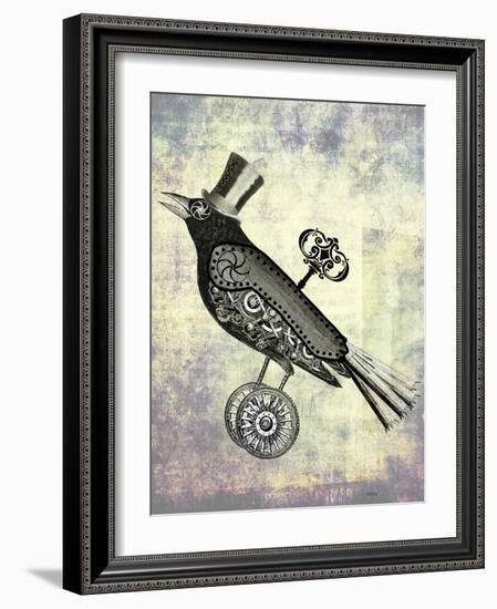 Steampunk Crow-Fab Funky-Framed Art Print