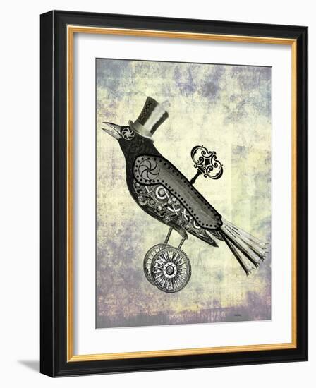 Steampunk Crow-Fab Funky-Framed Art Print