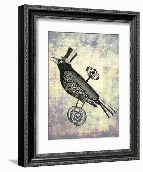 Steampunk Crow-Fab Funky-Framed Premium Giclee Print