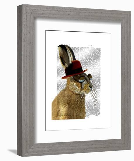 Steampunk Hare with Bowler Hat-Fab Funky-Framed Art Print