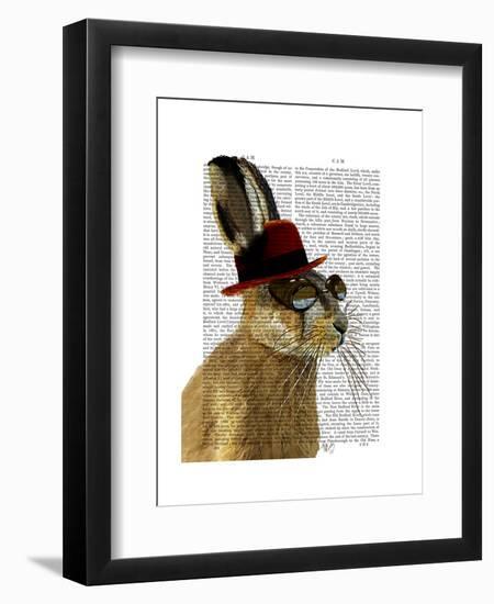 Steampunk Hare with Bowler Hat-Fab Funky-Framed Art Print