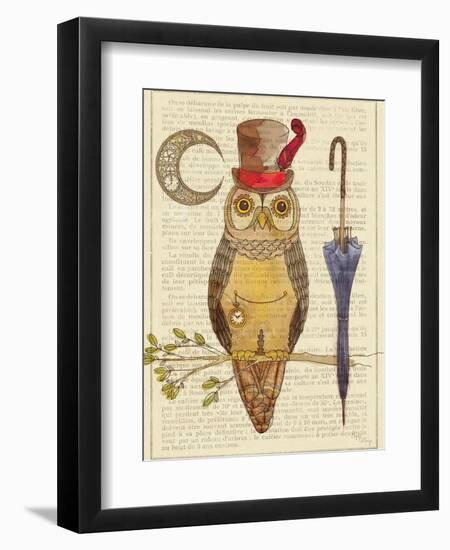 Steampunk Owl I-Elyse DeNeige-Framed Premium Giclee Print