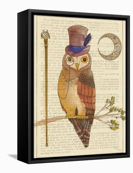 Steampunk Owl II-Elyse DeNeige-Framed Stretched Canvas