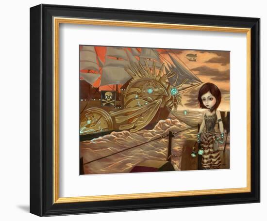 Steampunk Pirates: Maritime Sunset-Jasmine Becket-Griffith-Framed Premium Giclee Print