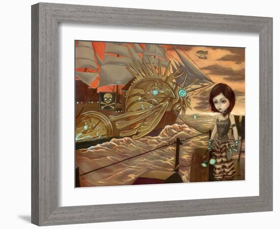 Steampunk Pirates: Maritime Sunset-Jasmine Becket-Griffith-Framed Art Print