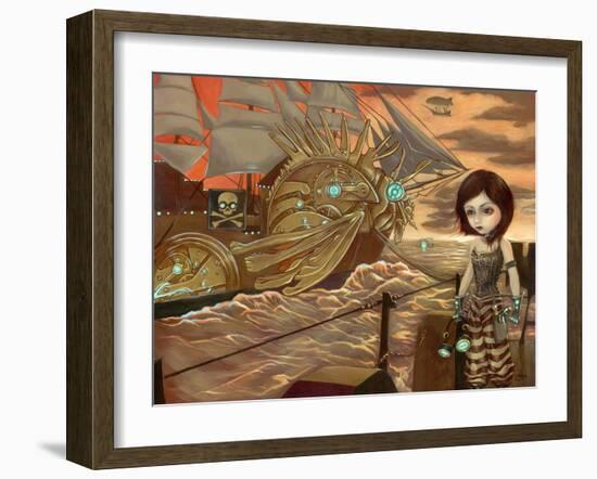 Steampunk Pirates: Maritime Sunset-Jasmine Becket-Griffith-Framed Art Print