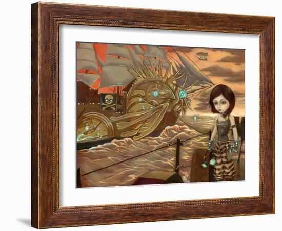 Steampunk Pirates: Maritime Sunset-Jasmine Becket-Griffith-Framed Art Print