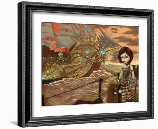 Steampunk Pirates: Maritime Sunset-Jasmine Becket-Griffith-Framed Art Print