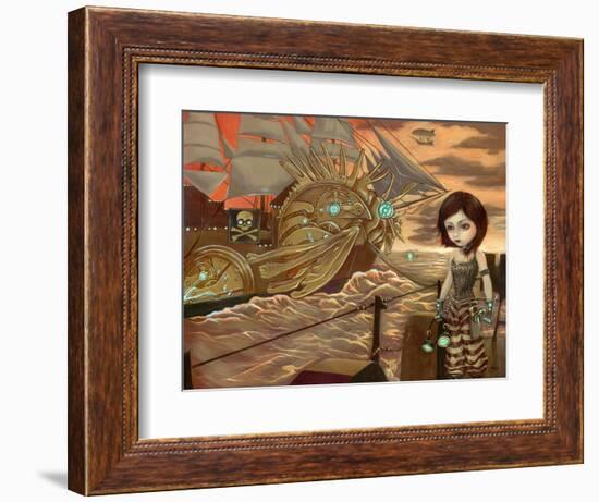 Steampunk Pirates: Maritime Sunset-Jasmine Becket-Griffith-Framed Art Print