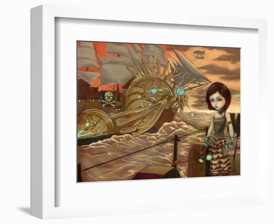 Steampunk Pirates: Maritime Sunset-Jasmine Becket-Griffith-Framed Art Print