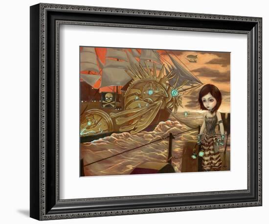 Steampunk Pirates: Maritime Sunset-Jasmine Becket-Griffith-Framed Art Print