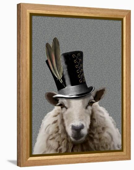 Steampunk Sheep-Fab Funky-Framed Stretched Canvas