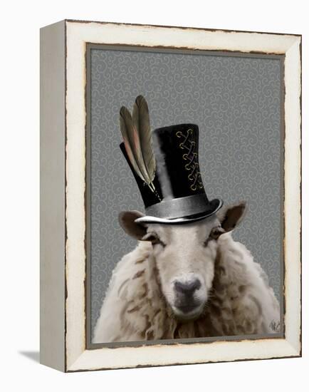 Steampunk Sheep-Fab Funky-Framed Stretched Canvas