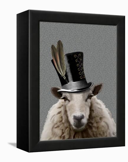 Steampunk Sheep-Fab Funky-Framed Stretched Canvas