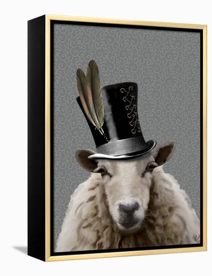 Steampunk Sheep-Fab Funky-Framed Stretched Canvas