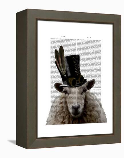 Steampunk Sheep-Fab Funky-Framed Stretched Canvas