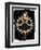 Steampunk Woman On Gear Grunge-mheld-Framed Premium Giclee Print