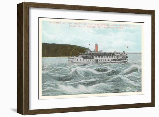 Steamship in Rapids on St. Lawrence River, New York-null-Framed Art Print