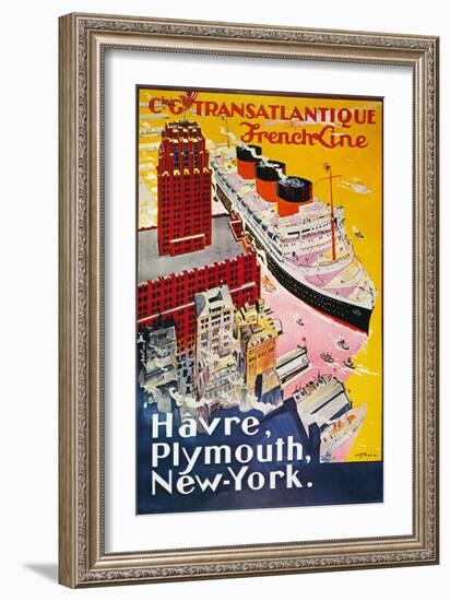 Steamship Poster, 1930S-null-Framed Giclee Print