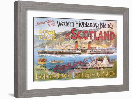 Steamship Royal Route of Scotland - Vintage Poster-Lantern Press-Framed Art Print