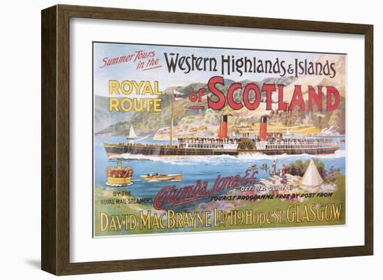 Steamship Royal Route of Scotland - Vintage Poster-Lantern Press-Framed Art Print