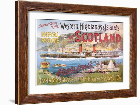 Steamship Royal Route of Scotland - Vintage Poster-Lantern Press-Framed Art Print