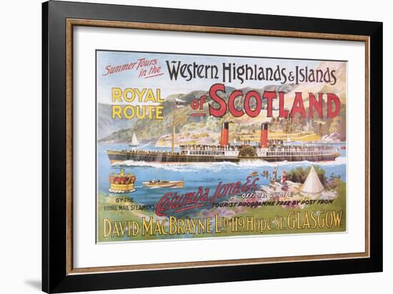 Steamship Royal Route of Scotland - Vintage Poster-Lantern Press-Framed Art Print