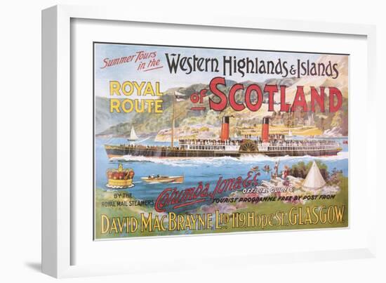 Steamship Royal Route of Scotland - Vintage Poster-Lantern Press-Framed Art Print