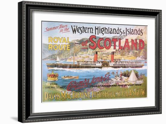 Steamship Royal Route of Scotland - Vintage Poster-Lantern Press-Framed Art Print