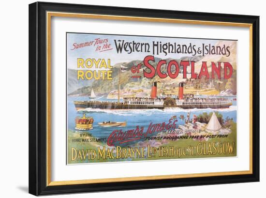 Steamship Royal Route of Scotland - Vintage Poster-Lantern Press-Framed Art Print