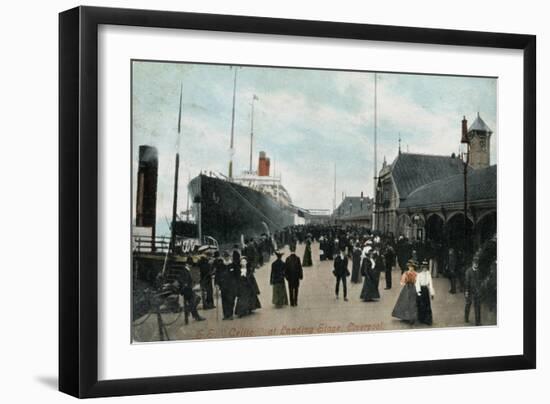 Steamship SS 'Celtic' at the Quayside, Liverpool, Lancashire, C1904-Valentine & Sons-Framed Giclee Print