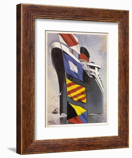 Steamships 'Liberte'-null-Framed Art Print