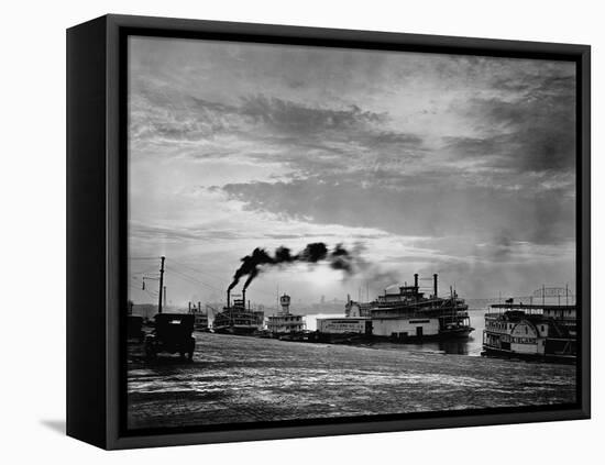 Steamships on the Ohio River-null-Framed Premier Image Canvas