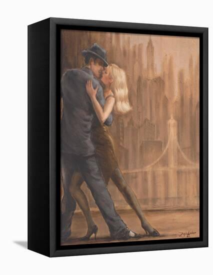 Steamy Night-Zeph Amber-Framed Stretched Canvas