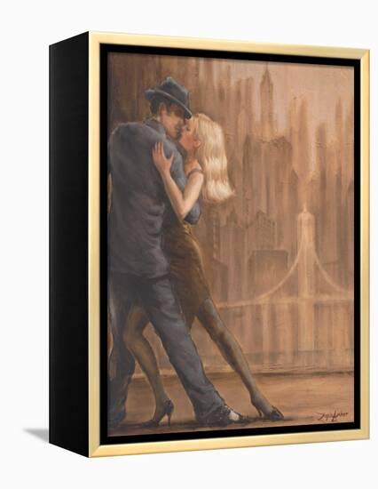 Steamy Night-Zeph Amber-Framed Stretched Canvas