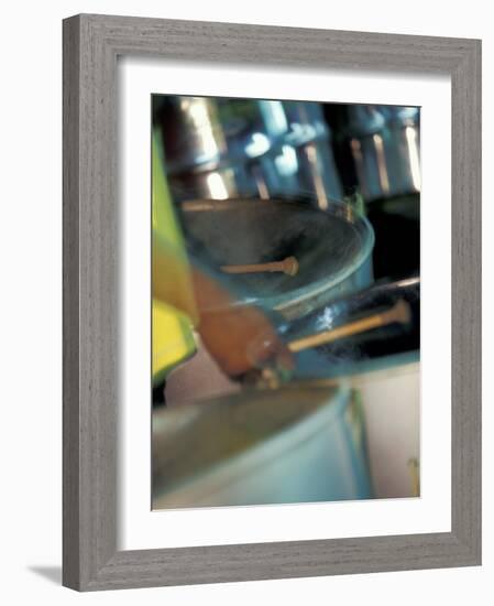 Steel Drums, Port of Spain, Trinidad, Caribbean-Greg Johnston-Framed Photographic Print