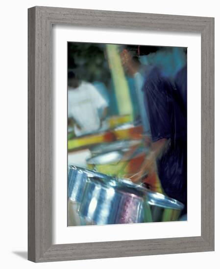 Steel Drums, Port of Spain, Trinidad, Caribbean-Greg Johnston-Framed Photographic Print