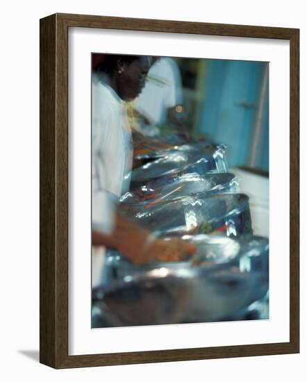 Steel Drums, Port of Spain, Trinidad, Caribbean-Greg Johnston-Framed Photographic Print