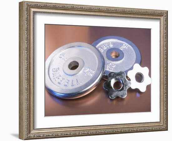 Steel Dumbbell Weights-null-Framed Photographic Print