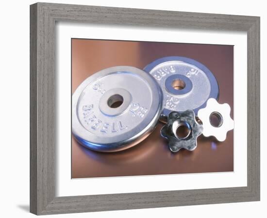 Steel Dumbbell Weights-null-Framed Photographic Print