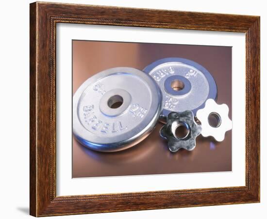 Steel Dumbbell Weights-null-Framed Photographic Print