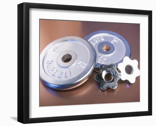 Steel Dumbbell Weights-null-Framed Photographic Print