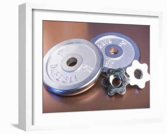 Steel Dumbbell Weights-null-Framed Photographic Print