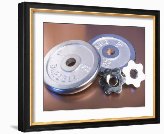 Steel Dumbbell Weights-null-Framed Photographic Print