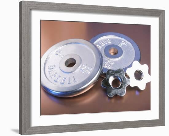 Steel Dumbbell Weights-null-Framed Photographic Print