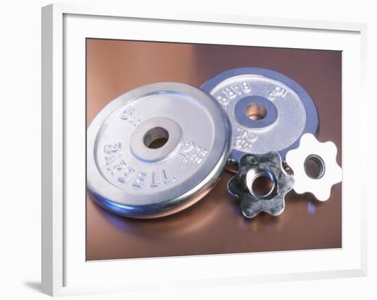 Steel Dumbbell Weights-null-Framed Photographic Print