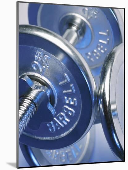 Steel Dumbbells for Workout-null-Mounted Photographic Print